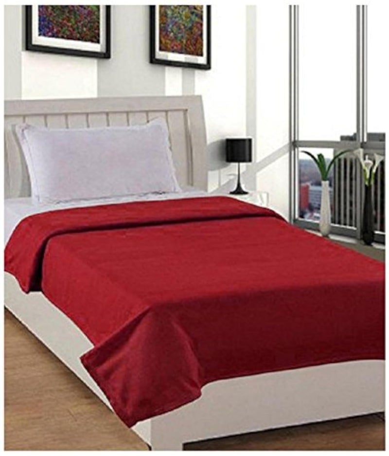 Goyal's ® Polar Fleece 250 TC Blanket (Single Bed, Maroon Red) - Image 1