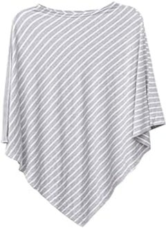 STOBOK STOBOK 1Pc Nursing Cover, Multi-Function Loose Stripe Comfortable Triangle 360° Full Privacy Breastfeeding Coverage for Women, Grey 