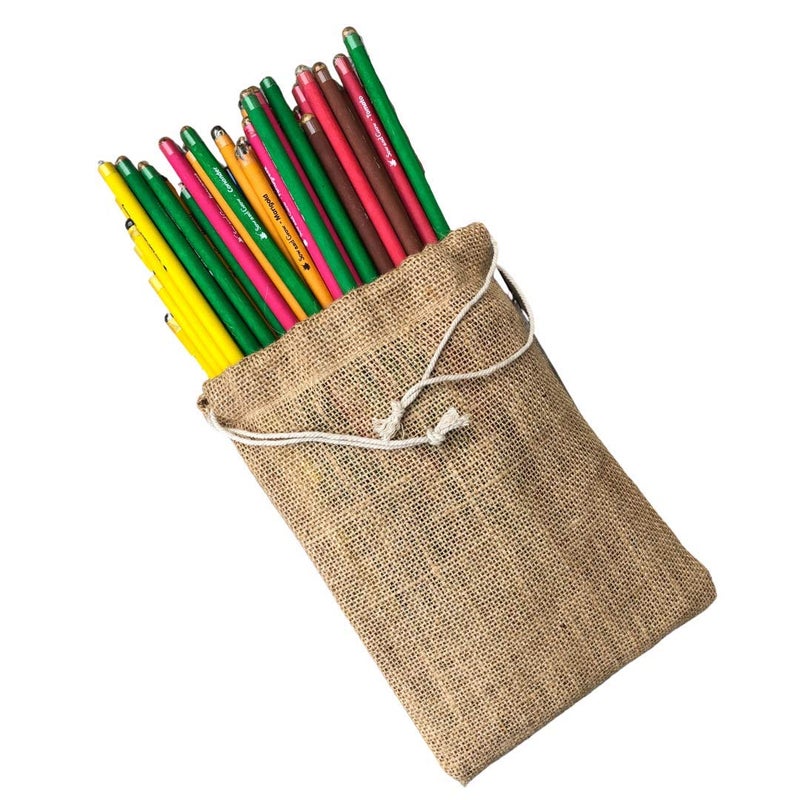 Sow and Grow Sow and Grow Box Of 50 Plantable Seed PencilsEco Friendly Gift PackJute Pouch Bulk PackagingGrow Plants From PencilsGreen  - Image 1