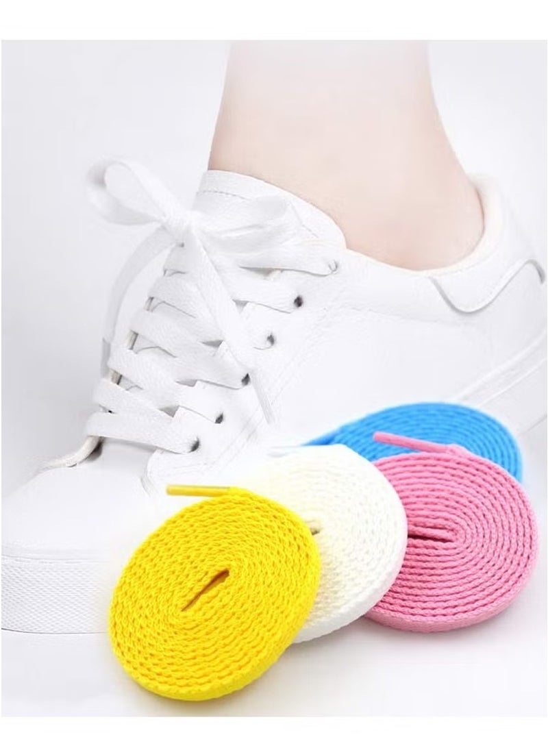 إيليلي 20 زوجًا من أربطة الأحذية المسطحة الملونة، 120 سم / 47.24 بوصة، أربطة أحذية متينة مسطحة، أربطة أحذية ملونة للأحذية الرياضية والأحذية الرياضية - Image 3