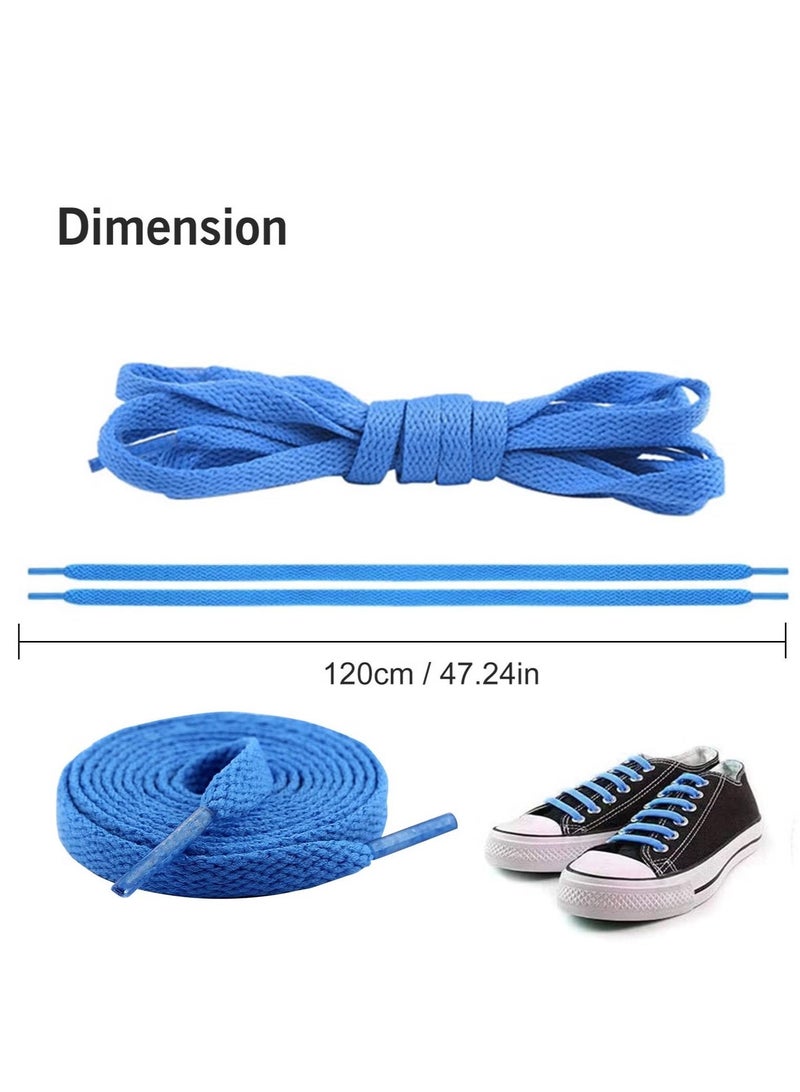 إيليلي 20 زوجًا من أربطة الأحذية المسطحة الملونة، 120 سم / 47.24 بوصة، أربطة أحذية متينة مسطحة، أربطة أحذية ملونة للأحذية الرياضية والأحذية الرياضية - Image 4
