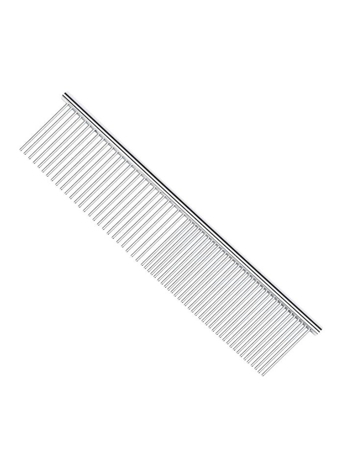 Pet Stainless Steel Grooming Comb - 7.5-inch Rounded Tip Comb for Detangling, Anti-Static - Universal Cat  Dog Hair Comb - Image 1