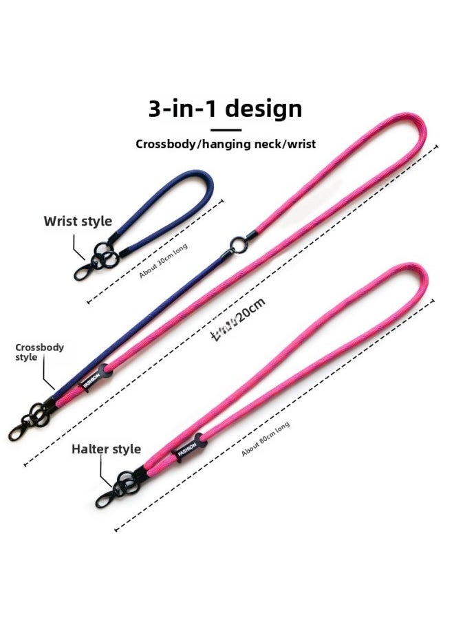 Mobile Phone Lanyard Crossbody Mobile Phone Rope Crossbody Back Lanyard Halter Mobile Phone Rope Advanced Sense Mobile Phone Lanyard-Specifications:92#Yellow And Red Fine Lines (three-in-one)