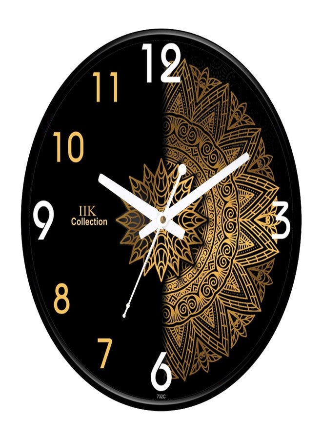 IIK COLLECTION Plastic Designer Analogue Sweep Silent (No Tic-Tic Sound) Quartz Movement Round Wall Clock for Home, Wall Clock for Living Room, Bedroom, (12 X 12-inch, 30 cm x 30 cm x 6 cm) - Image 1