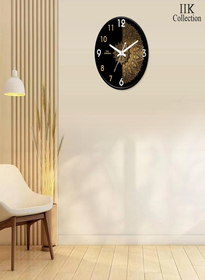 IIK COLLECTION Plastic Designer Analogue Sweep Silent (No Tic-Tic Sound) Quartz Movement Round Wall Clock for Home, Wall Clock for Living Room, Bedroom, (12 X 12-inch, 30 cm x 30 cm x 6 cm) - Image 3