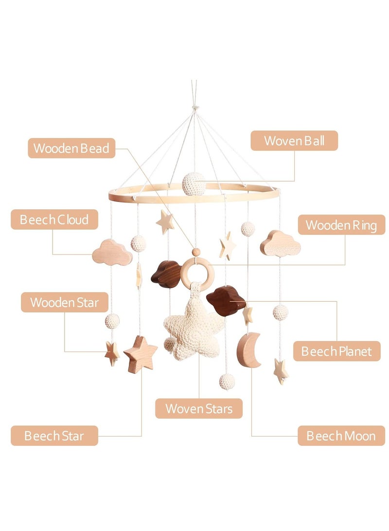 Baby Rattle Toy, Baby Crib with Felt Balls, Neutral Baby Bed Hanging Toys, Baby Bed Hanging Game - for Nursery Children Bed Decor  - Image 3