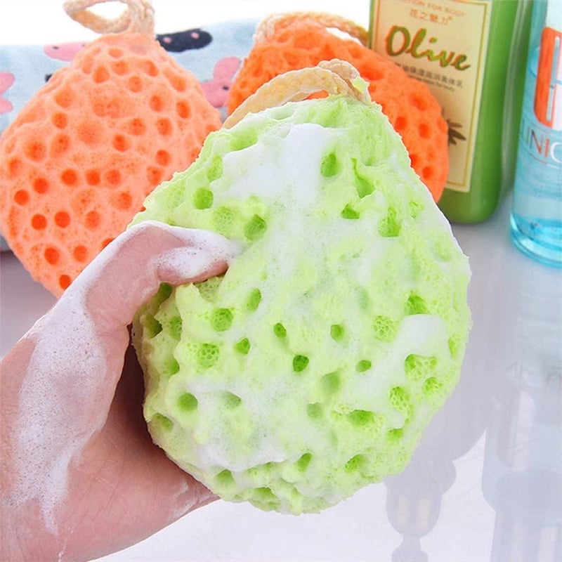 ELECDON Body Bath Sponge, 3 Pack Natural Fiber Soft Body Bath Sponge Honeycomb Texture Gentle Soothing Exfoliating Cleansing Body Shower Loofahs for Adults Kids Daily Care Bathroom Supplies - Image 2