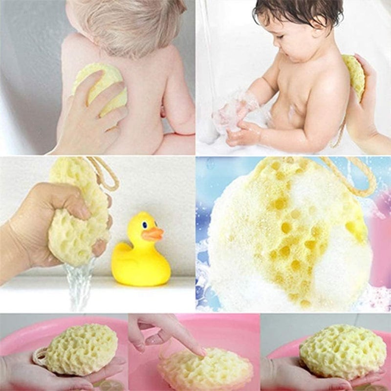ELECDON Body Bath Sponge, 3 Pack Natural Fiber Soft Body Bath Sponge Honeycomb Texture Gentle Soothing Exfoliating Cleansing Body Shower Loofahs for Adults Kids Daily Care Bathroom Supplies - Image 3