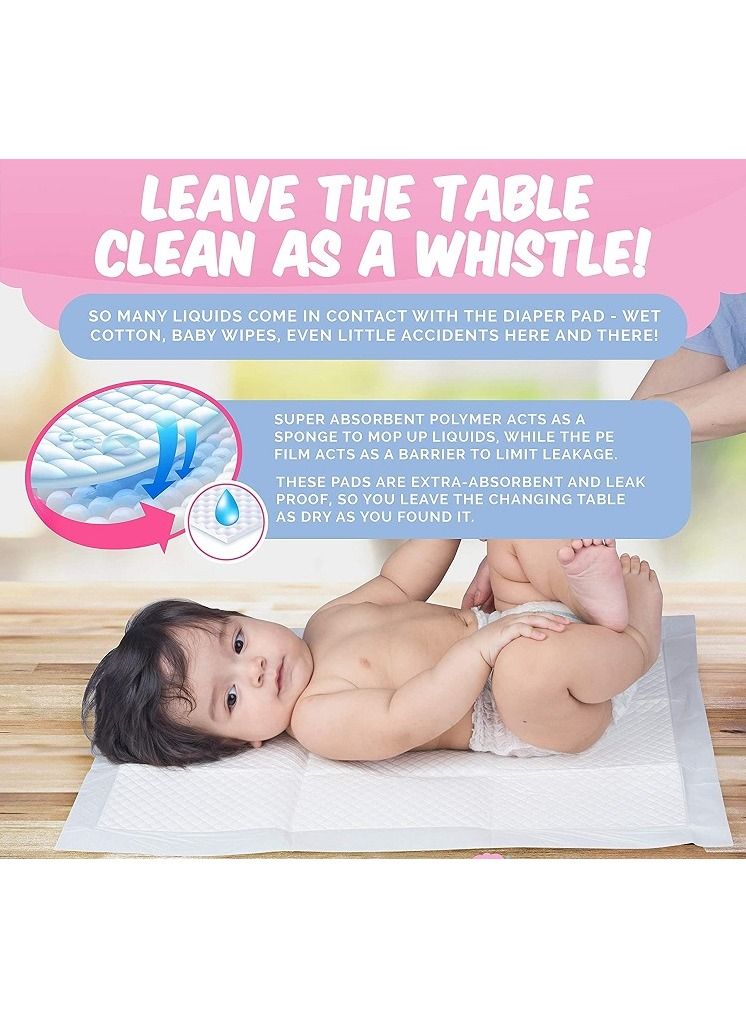 Cherry Medical Supply 70 Pieces Packed in 7 Pouches 60 cm x 90 cm Disposable Changing Pads for Baby Soft Ultra Absorbent Waterproof Large Diaper Changing Pad Liners Baby Changing Pad Cover Bed Pads - Image 2
