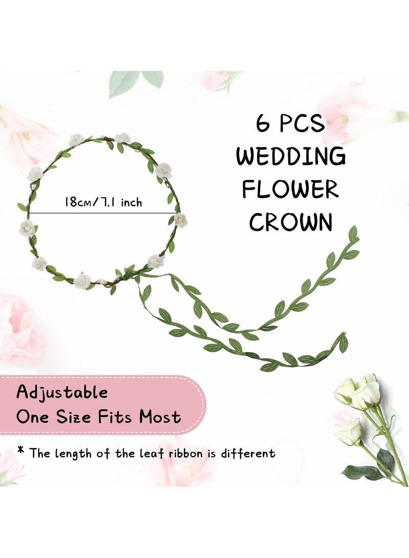 إسكدنيا Flower Crown Headband, Women Garland Headband, Hair Floral Wreath Boho Headpiece, Flower Crown Headband for Girls Wedding Festival Hair Accessories - Image 2