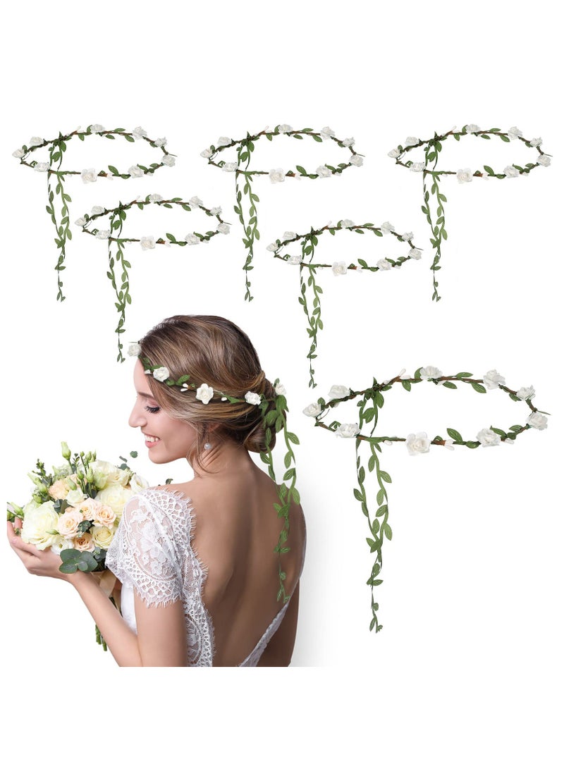 إسكدنيا Flower Crown Headband, Women Garland Headband, Hair Floral Wreath Boho Headpiece, Flower Crown Headband for Girls Wedding Festival Hair Accessories - Image 1