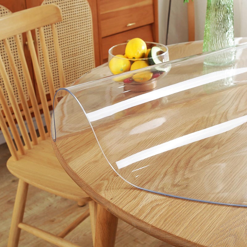 Warmstar Clear Table Protector 2mm Thick, Dia.48 Inch Round Table Cover Protector, Plastic Table Cover, Clear Desk Mat Desk Pad, Desk Protector Mat for Coffee Table, Writing Desk, Dining Room - Image 5