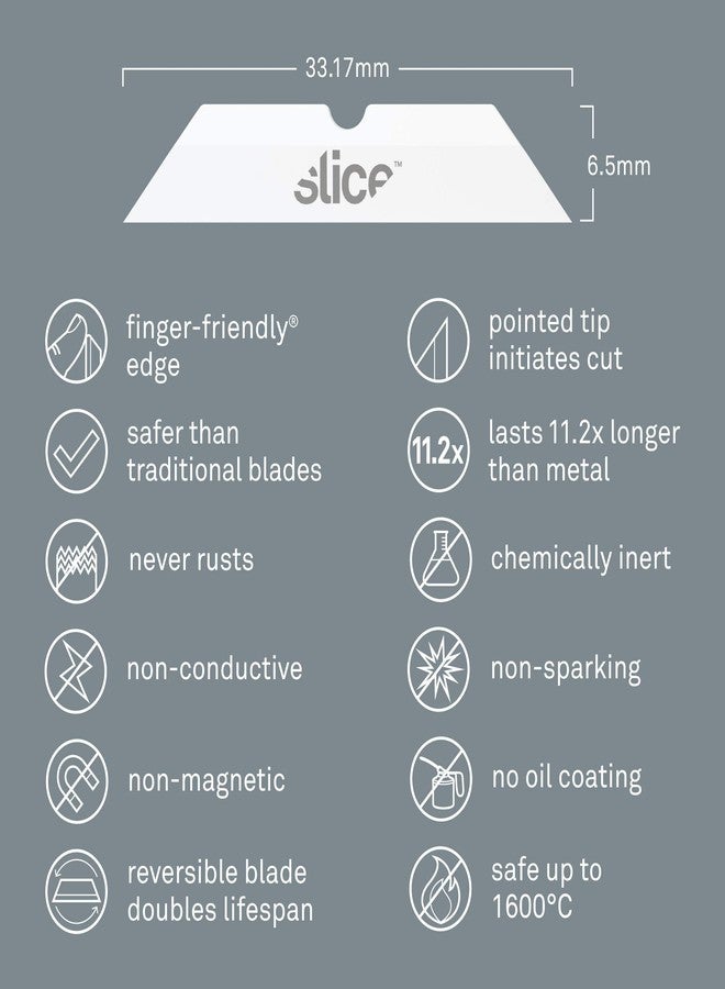Slice 10408 Replacement Blade, Ceramic, Finger Friendly, Pointed Tip for Intricate Cuts and Thin Materials, Lasts 11x Longer than Metal - Image 3