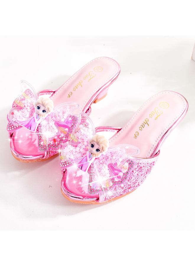 SHAKA Little Girl Frozen Aisha Princess Slippers Summer Children'S Fashion Outdoor Crystal Shoes Girls' High Heel Sandals - Image 1