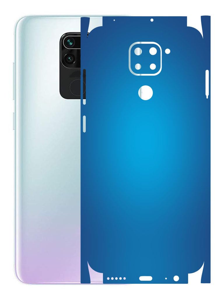 AtOdds - Mobile Back Skin Sticker Wrap Compatible with Redmi Note 9 (Coverage - Back+Camera+Sides) (Aqua Blue) - Image 1