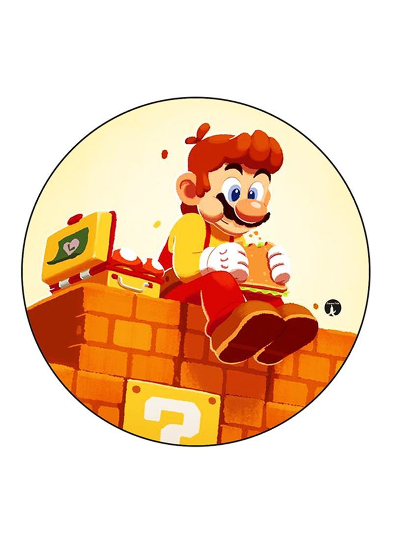 The Video Game Super Mario Printed Mouse Pad Round  Multicolour