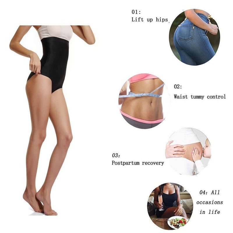 DREAM SLIM Women's High-Waist Seamless Body Shaper Briefs Firm Tummy Control Slimming Shapewear Panties Girdle Underwear (Black, Small) - Image 5