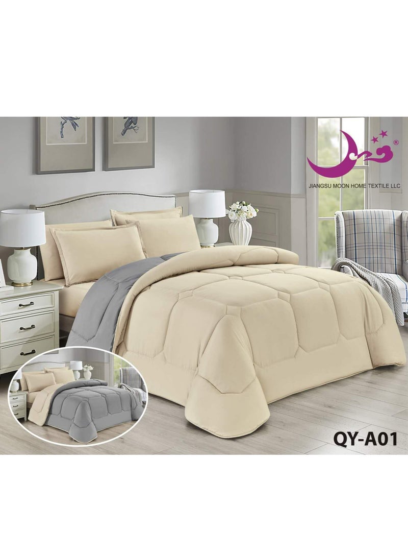 Moon Comforter Set Bedspread 6 Pieces Medium Filling Two Sides Microfiber 230x250 cm  - Image 1