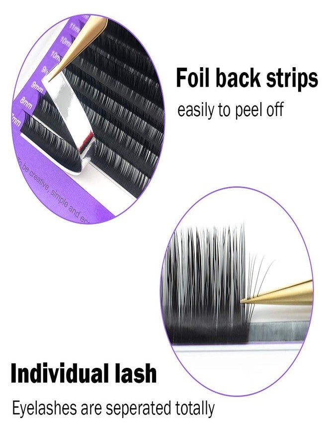NAGARAKU Eyelash Extensions Individual Lashes 0.12mm D curl 9mm 16 Rows Soft Natural Matte Black Professional Mega Volume Beauty Salon Supplies (9mm, 0.12 D) - Image 2