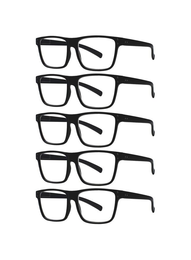 Kerecsen 5 Pack Oversized Reading Glasses Blue Light Blocking Square Large Frame Readers for Men and Women (5 Black, 2.25, x) - Image 1