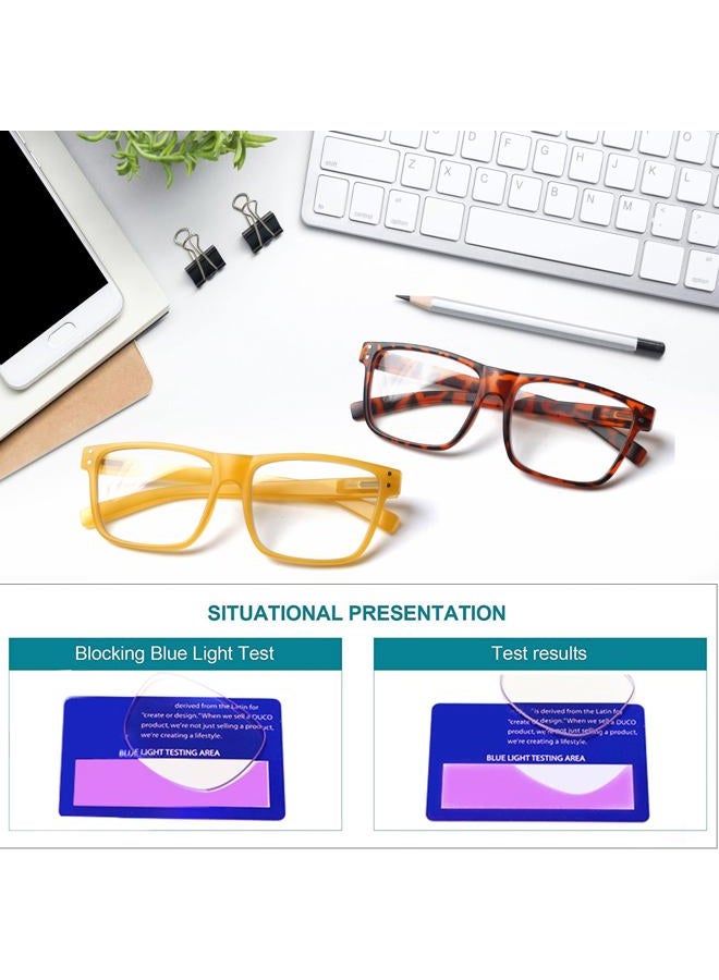 Kerecsen 5 Pack Oversized Reading Glasses Blue Light Blocking Square Large Frame Readers for Men and Women (5 Black, 2.25, x) - Image 5