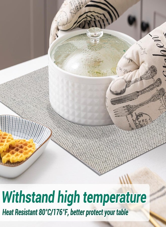 WisePoint Woven Placemats Set of 4, PVC Waterproof Placemats Washable Table Mats, DIY Rectangular Place Mats for Dining Tables, Restaurants, Banquets (4) - Image 4