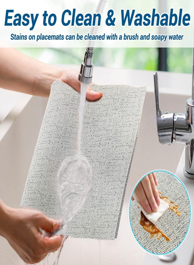WisePoint Woven Placemats Set of 4, PVC Waterproof Placemats Washable Table Mats, DIY Rectangular Place Mats for Dining Tables, Restaurants, Banquets (4) - Image 3