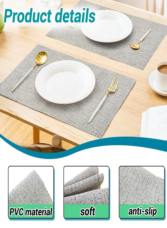 WisePoint Woven Placemats Set of 4, PVC Waterproof Placemats Washable Table Mats, DIY Rectangular Place Mats for Dining Tables, Restaurants, Banquets (4) - Image 2