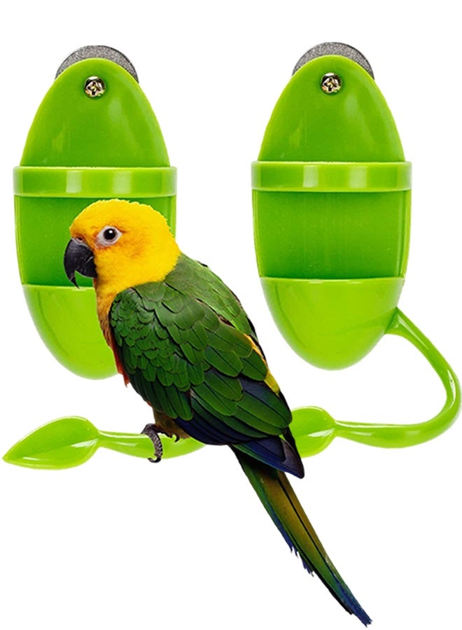 2 Pcs Multi-Purpose Parrot Cuttlebone Holder Stand, Bird Feeding Container for Pet Birds, Fits Parakeets, Cockatoos, Lovebirds, Finches & Small Chicks, Holds Various Foods - Image 1