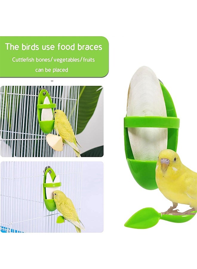 2 Pcs Multi-Purpose Parrot Cuttlebone Holder Stand, Bird Feeding Container for Pet Birds, Fits Parakeets, Cockatoos, Lovebirds, Finches & Small Chicks, Holds Various Foods - Image 2