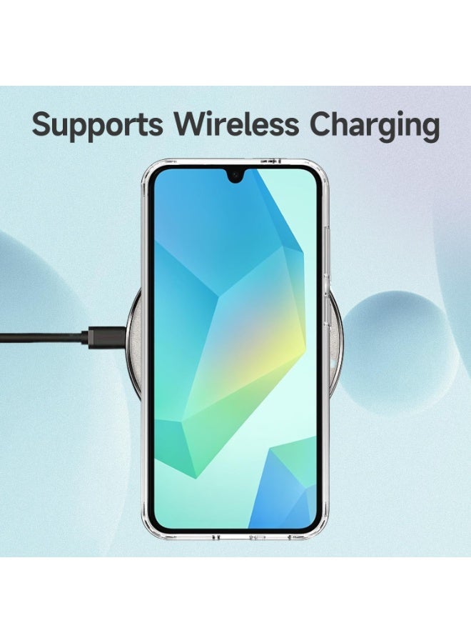 Lion Store Transparent Hybrid Crystal Case Compatible with Samsung Galaxy A16 - Thermoplastic Polyurethane + Polycarbonate Technology, Anti-Yellowing, Wireless Charging Compatible, Protective Case, Shock-Absorbing Cover - Image 3