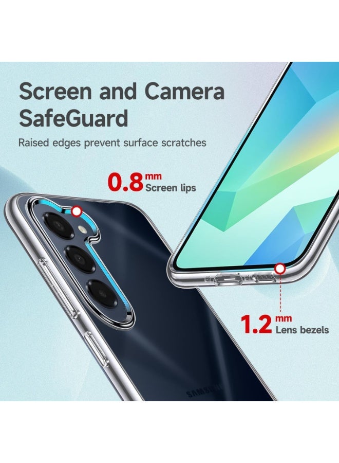Lion Store Transparent Hybrid Crystal Case Compatible with Samsung Galaxy A16 - Thermoplastic Polyurethane + Polycarbonate Technology, Anti-Yellowing, Wireless Charging Compatible, Protective Case, Shock-Absorbing Cover - Image 2