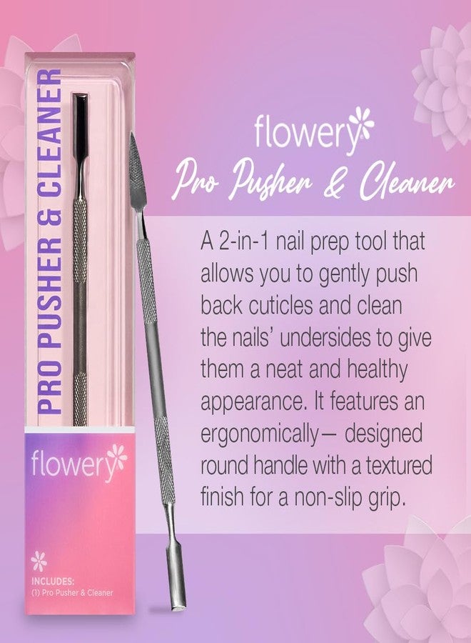 Flowery Pro Pusher & Cleaner, 2-in-1 Nail Prep Tool - Image 2