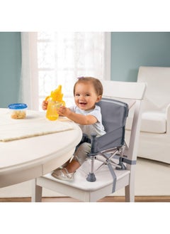 Bright Starts Summer by Bright Starts Pop 'N Sit Portable Booster Chair, Floor Seat, Indoor/Outdoor Use, Compact Fold, Grey, 6 Mos - 3 Yrs  - Image 4