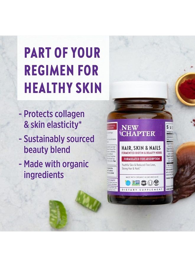 New Chapter Biotin Supplement, Vegan Hair Skin and Nails Vitamins with Fermented Biotin + Astaxanthin - 60 Count - Image 5