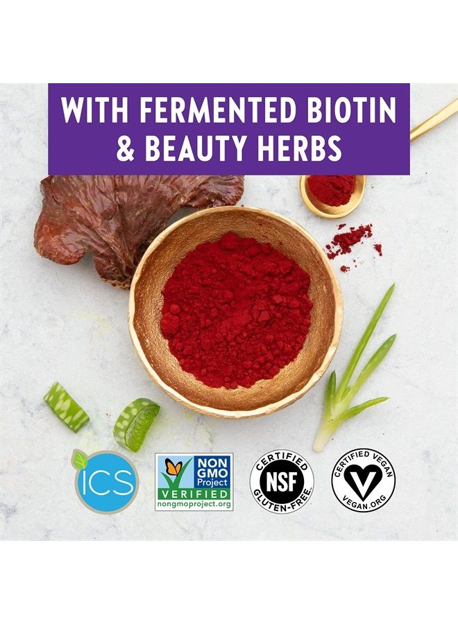 New Chapter Biotin Supplement, Vegan Hair Skin and Nails Vitamins with Fermented Biotin + Astaxanthin - 60 Count - Image 4