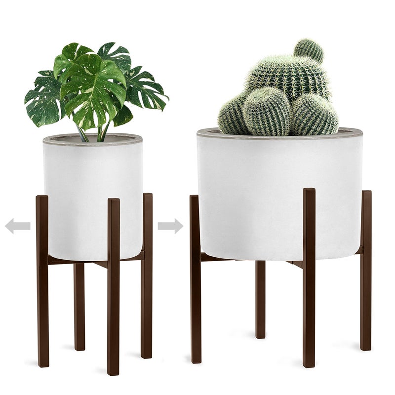 Sorbus Adjustable Metal Plant Stand â€“ Mid Century Style Flower Pot Holder, 10 to 16 Inches Planter Stand for Modern Home DÃ©cor, Houseplants â€“ Plant & Pot NOT INCLUDED (Brown, 1 Pack) - Image 1