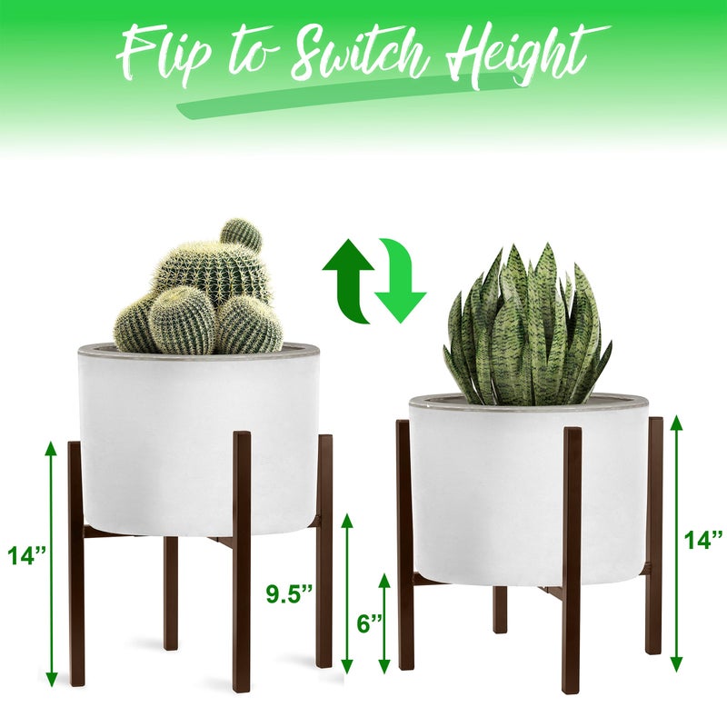 Sorbus Adjustable Metal Plant Stand â€“ Mid Century Style Flower Pot Holder, 10 to 16 Inches Planter Stand for Modern Home DÃ©cor, Houseplants â€“ Plant & Pot NOT INCLUDED (Brown, 1 Pack) - Image 4