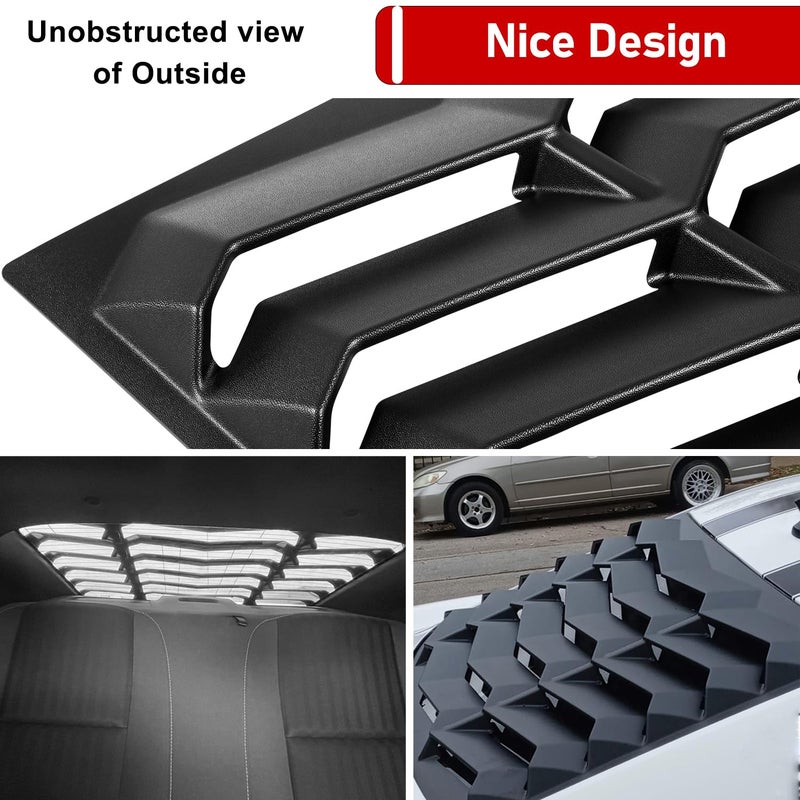 Camoo Rear and Side Window Louvers Sun Shade Windshield Cover ABS in Matte Black for Chevrolet Chevy Camaro 2010-2015 - Image 4