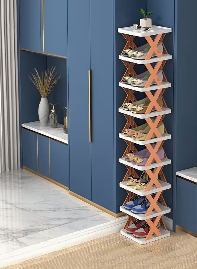 بلومنغ تايم رف شبشب بسيط عند الباب ، متعدد الطبقات موفر للمساحة ، تركيب منزلي خال من الغبار ، خزانة أحذية بلاستيكية قابلة للطي - Image 1