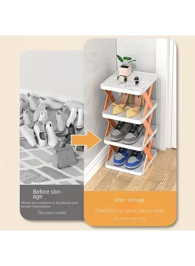 بلومنغ تايم رف شبشب بسيط عند الباب ، متعدد الطبقات موفر للمساحة ، تركيب منزلي خال من الغبار ، خزانة أحذية بلاستيكية قابلة للطي - Image 2