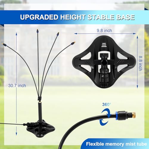 VIHOSE 2 Set Standing Misters for Outside Patio 307 Inch Height Portable Misting System for Cooling Outdoor 262 ft Stand Misting Line for Patio Cooling Backyard Porch Water Playing Sprinklers - Image 3