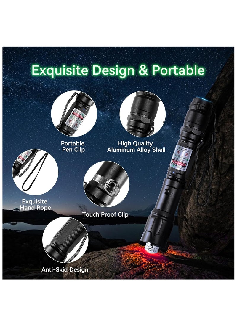 PESNCI - Red Laser Pointer, Red Laser Pointer High Power Long Range USB Rechargeable High Power Laser Light Pointer Red Strong Laser Pointer for Presentations Outdoor - Image 1