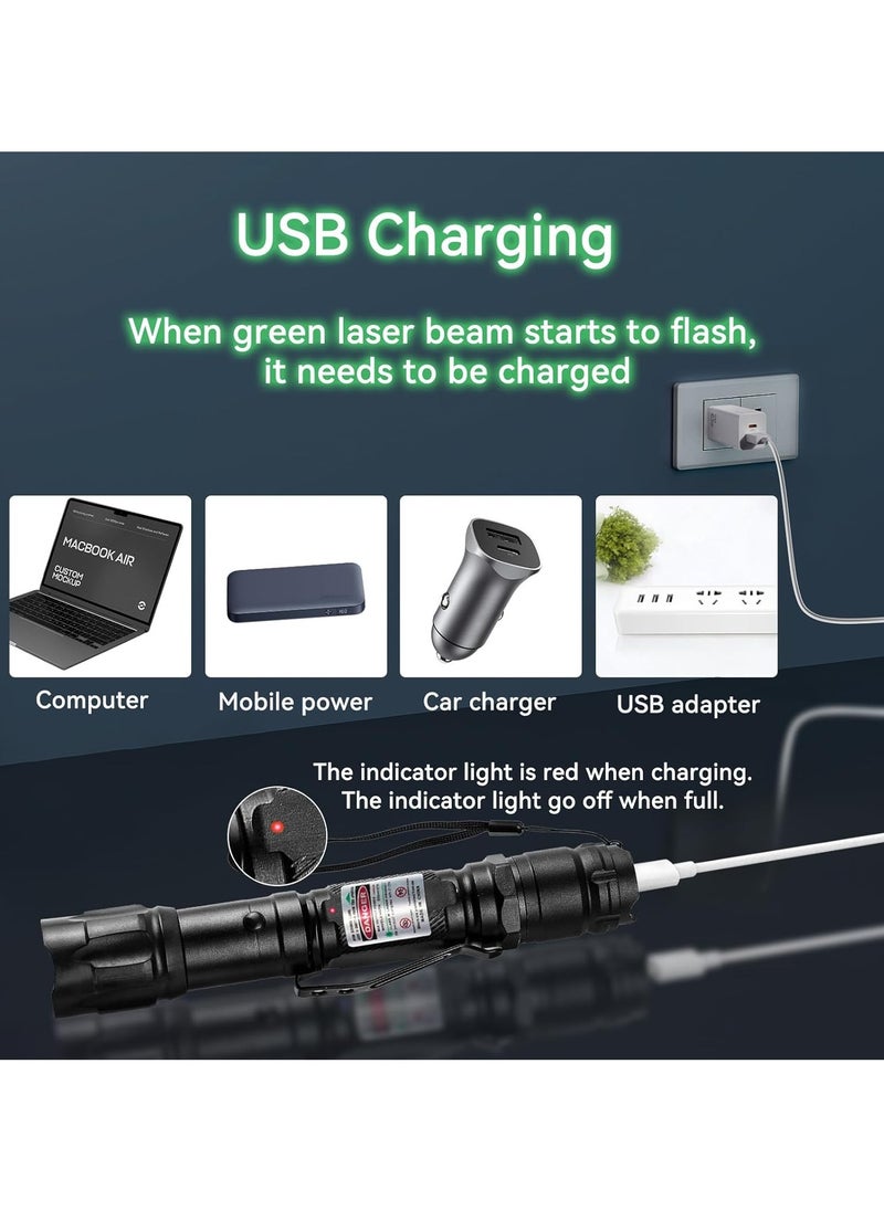PESNCI - Red Laser Pointer, Red Laser Pointer High Power Long Range USB Rechargeable High Power Laser Light Pointer Red Strong Laser Pointer for Presentations Outdoor - Image 1