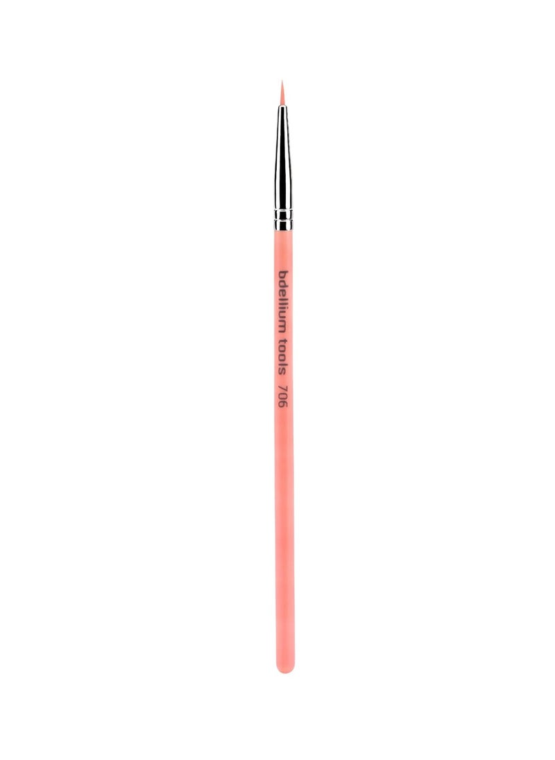 Bdellium Tools Bdellium Tools Professional Makeup Brush - Pink Bambu Series 706 Fine Point Eyeliner - With Soft Synthetic Fibers, For Ultra-Fine Detail and Lining (Pink, 1pc)  - Image 1