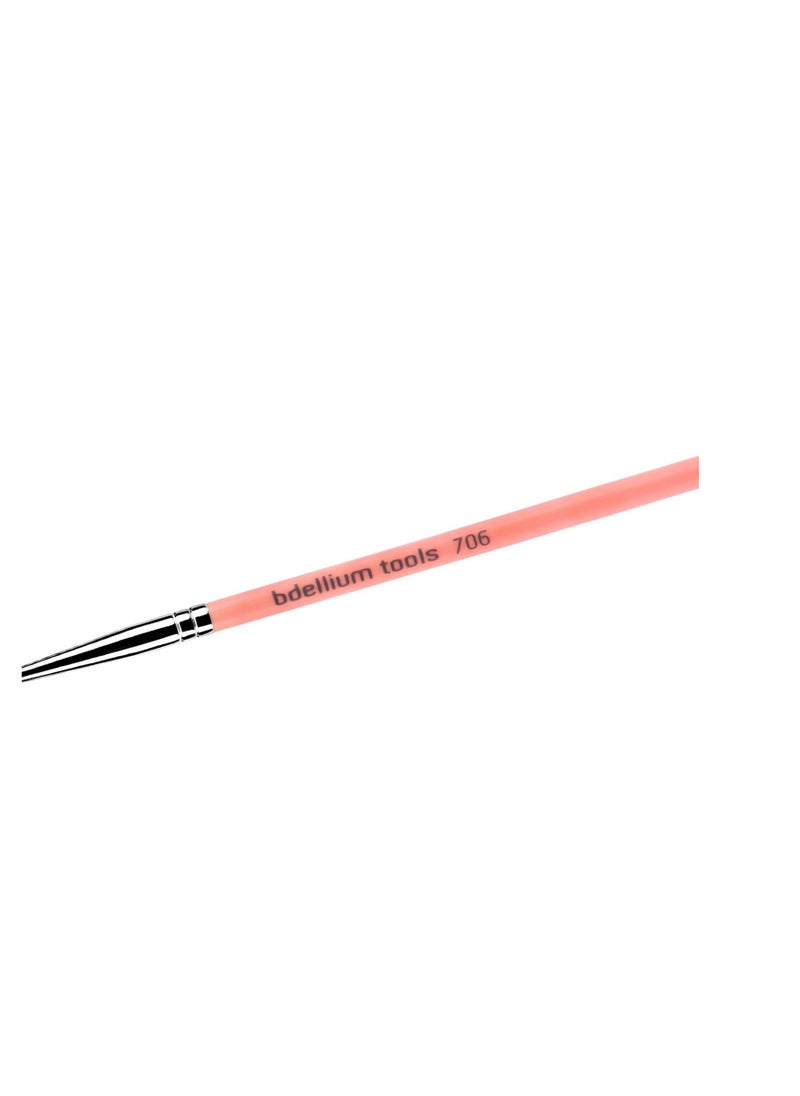 Bdellium Tools Bdellium Tools Professional Makeup Brush - Pink Bambu Series 706 Fine Point Eyeliner - With Soft Synthetic Fibers, For Ultra-Fine Detail and Lining (Pink, 1pc)  - Image 3