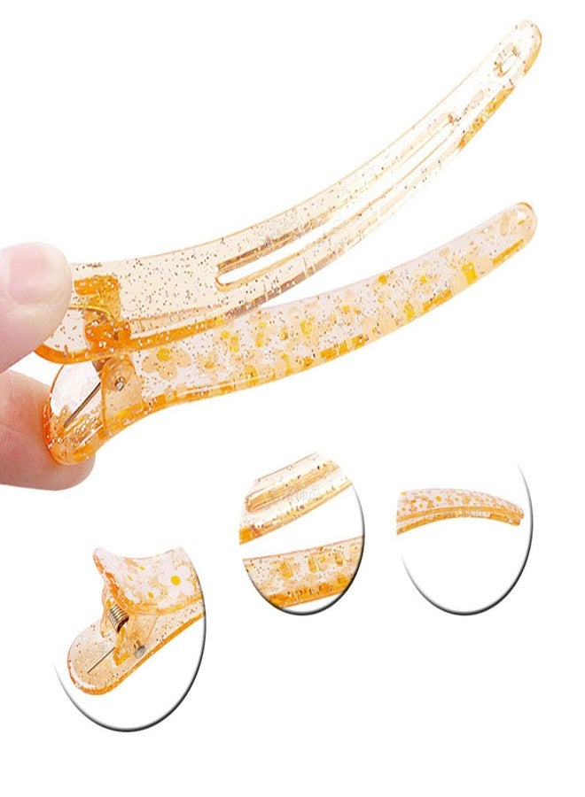 Fodattm Set of 12 Professional Hairdressing Salon Non Slip Alligator Hair Clip Simple Hairgrip Hair Barrettes Plastic Duckbill Clip Hairpin (Length -1.9inch, Flower) - Image 3