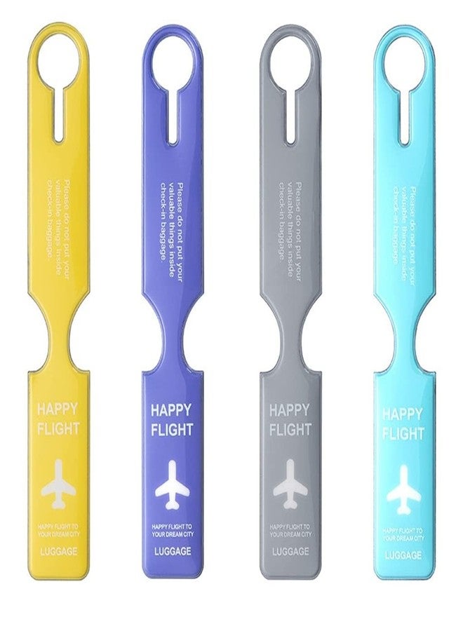 GKDARED Luggage Tags PVC Luggage Labels for Suitcases with Name Address Phone Number Labels Travel Tag for Baggage Identity ID Labels (Pack of 4) - Image 1