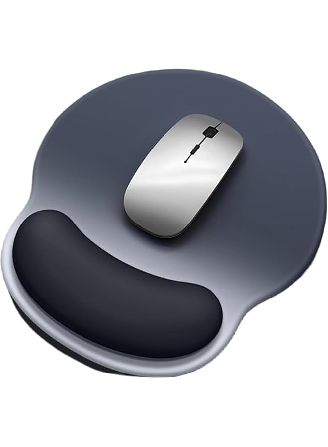 erorex Mouse Pad Fashionable Ergonomic Mouse Pad With Memory Foam Wrist Support Computer Silicone Thickened Anti Slip Mouse Pad Relieve Wrist Pain Gel Mouse Pad Gradient Blue Black  - Image 1