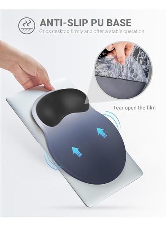 erorex Mouse Pad Fashionable Ergonomic Mouse Pad With Memory Foam Wrist Support Computer Silicone Thickened Anti Slip Mouse Pad Relieve Wrist Pain Gel Mouse Pad Gradient Blue Black  - Image 3